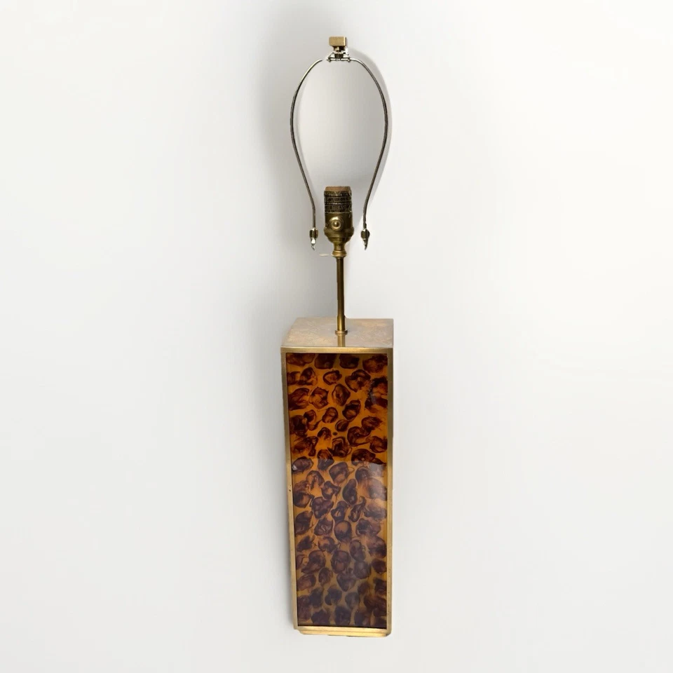 Visual Comfort AERIN Beecher Tortoiseshell Glass Table Lamp Brass EUC - Image 3 of 4