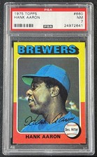 HANK AARON PSA 7 1975 TOPPS BASEBALL #660 BREWERS 2641