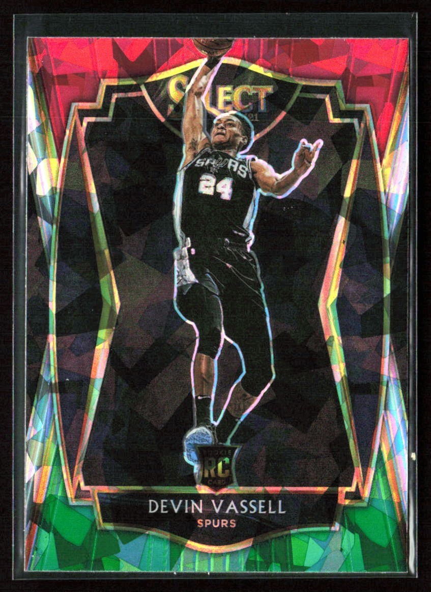 Devin Vassell 2020-21 Panini Select Premier Red White Green Ice RC #179 San