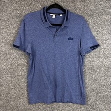 Lacoste Men's Blue Regular Fit Short Sleeve Polo Shirt US S FR 3 Cotton