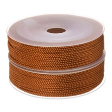 2pcs Twisted Nylon Twine Thread Bead Cord 1.5mm 20M/65 Feet String, Burnt Umber