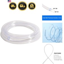 PVC Vinyl Tubing Lightweight Grade Plastic Tube, 5/8"ID X 13/16"OD Low Pressu...