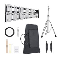 Uimoso32 Note Glockenspiel Xylophone Bell Kit with Mallets, Stand  Practice Pad