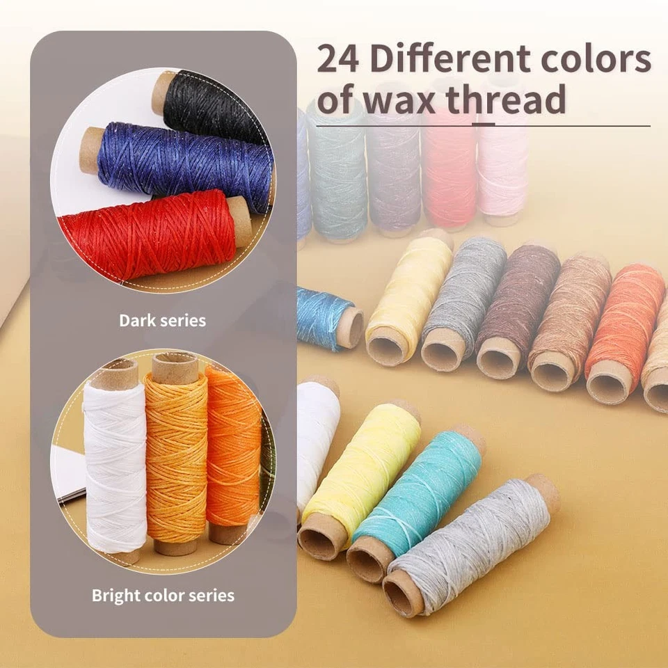 Assorted Color 24PCS 55Yards Leathercraft Waxed Thread-Practical Stitching Th... - Image 4 of 4
