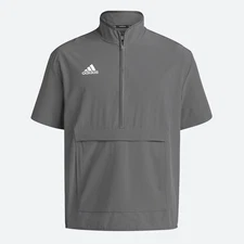 adidas Coach Short Sleeve 14 Quarter Zip Pullover Mens Grey Casual Athletic Oute