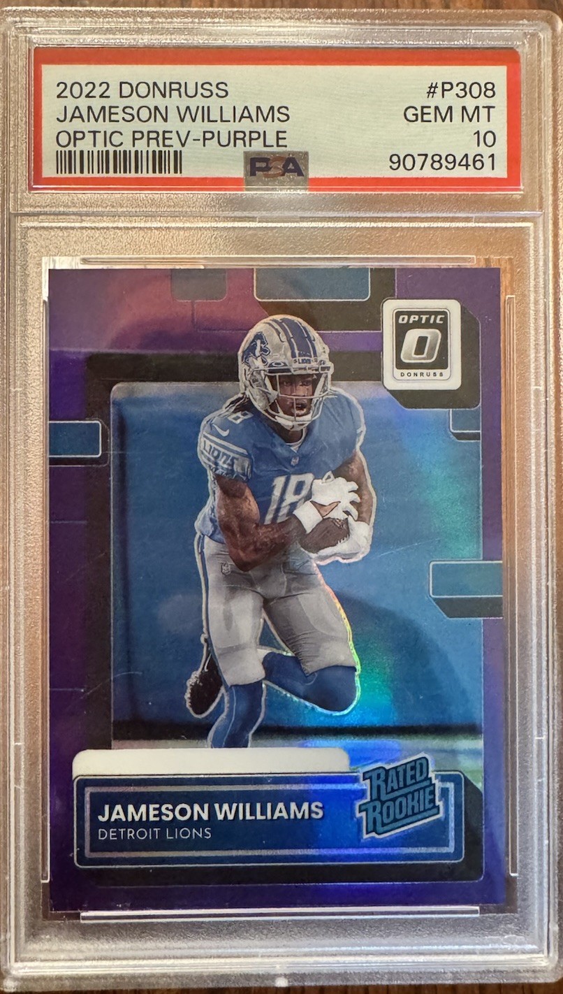 Jameson Williams Panini Donruss #P308 Optic Preview-Purple