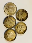 Lot Of 5 Kennedy Franklin Half Dollar .50 1962-1964 90% Silver $2.50 Face Value