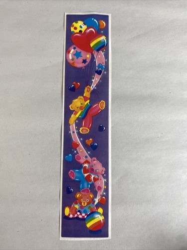 Lisa Frank Vintage 80s Sticker Sheet Teddy Bear Rainbow Balloons Hearts