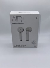 Air1 True Wireless Metal Earbuds Airbuds Bluetooth with Charging Case White
