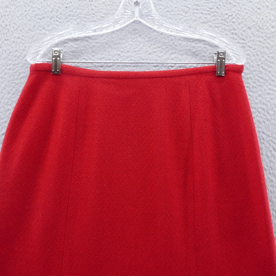 Женская юбка Talbots из шерстяной смеси с твидом 12 красная с оборками расклешенный подол праздничная - Изображение 2 из 4