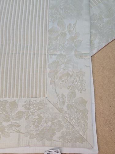 32X32 Euro Sham Mist Aristocrat NEW Striped Floral Border Cream Silver - Picture 2 of 7