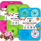 3 Pack Donut Pan Silicone Baking Mold, Just Pop Out! Non-Stick Doughnuts Baking