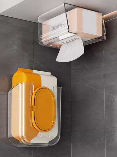 Wall Mounted Tissue Holder Kitchen Wipes Storage Box Container Dispenser #T - Picture 13 of 15