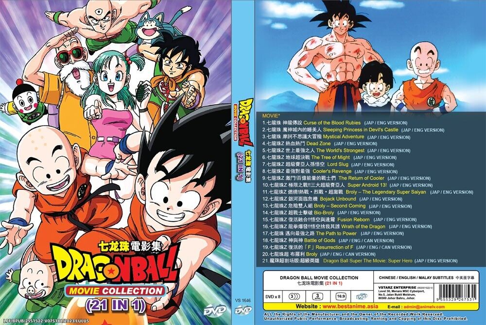 DVD Anime Dragon Ball Movie Collection (21 IN 1) English Dubbed