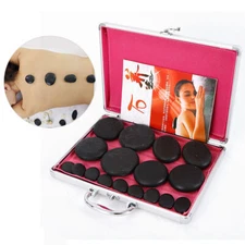 16/20/28pcs Hot Spa Rock Basalt Stone Stones Massage Warmer Kit & Heating Box US