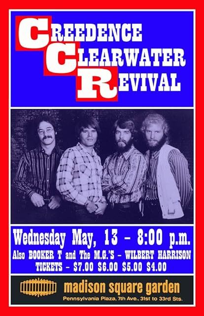 CREEDENCE CLEARWATER REVIVAL REPLICA 1970 CONCERT POSTER
