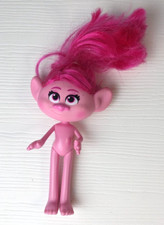 Pink Hair Princess Poppy Troll Hard Plastic Doll Bent Arm 6"