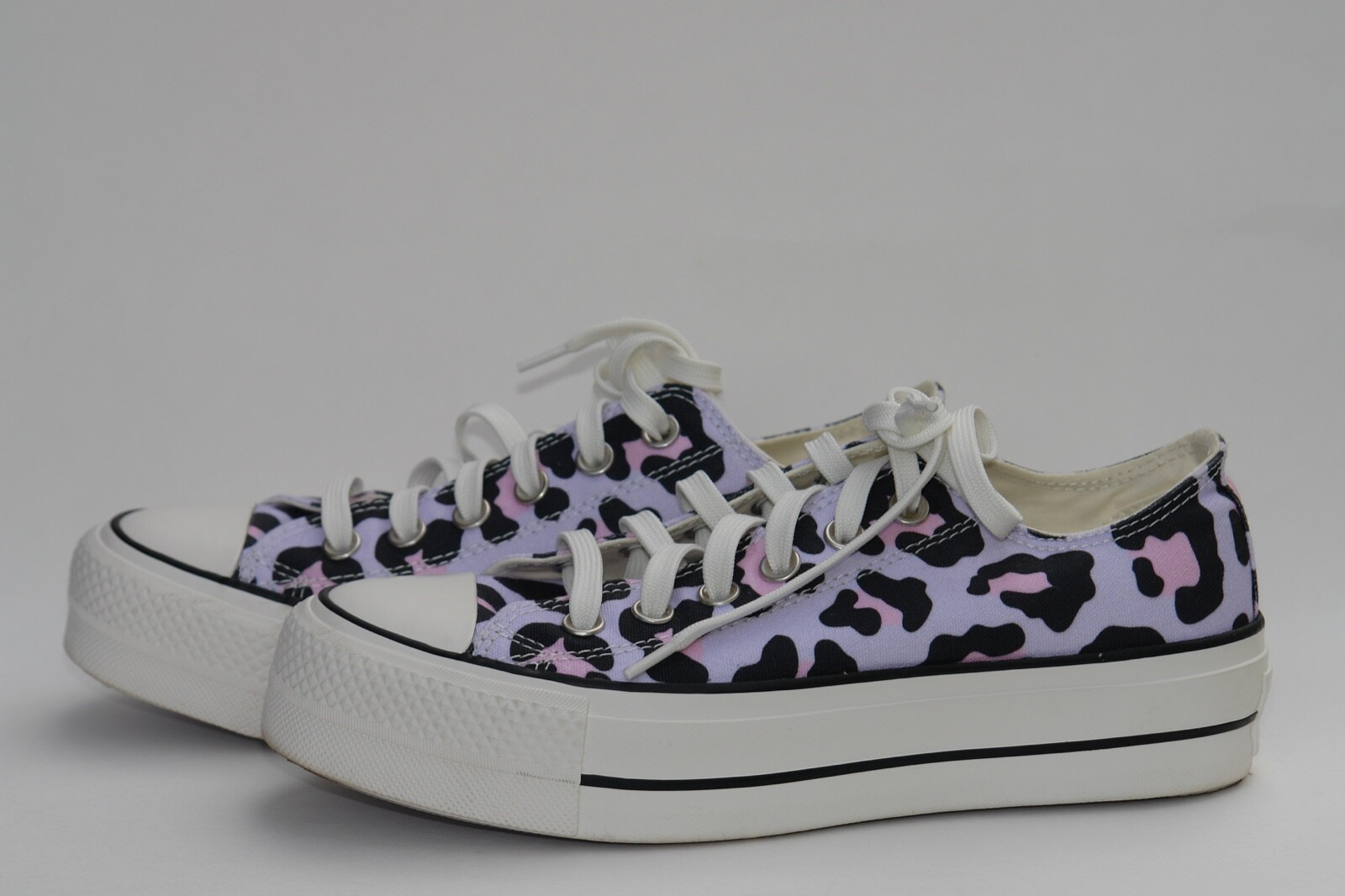 lilac leopard print converse
