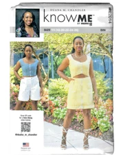 Miss Dress Top and Shorts 18-26 Plus Know Me by Mimi G Sewing Pattern ME2014
