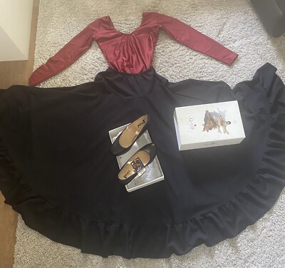 Neu! Flamenco kompl. Outfit, Rock 36, orig. Nagel-Schuhe, 36 1/2, Body S/M,