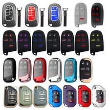Key Fob Cover Protector Skin Accessories For Jeep Wrangler JL Chrysler 200 300