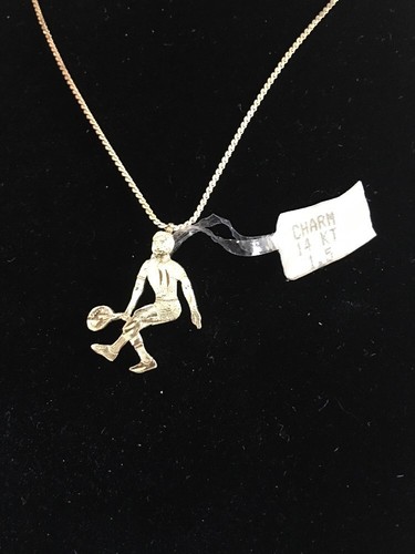 14K Yellow Gold Male Tennis Player Charm/Pendant NWT - Picture 7 of 8