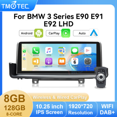 Für BMW E90 E91 Android 14 Autoradio 8+128GB Stereo Wireless Carplay+iDrive Knob