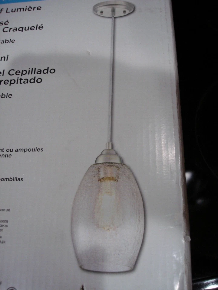 61057 Mini accesorio colgante de una luz, níquel cepillado 11"X 6,25" diámetro Foto 2 de 4