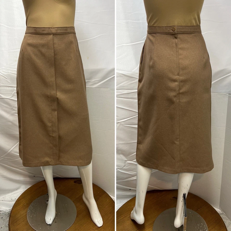 Vintage Levi's Women’s 12/14 Bend Over Tan Blazer Midi Skirt 2-Piece Suit 70s - Изображение 3 из 4