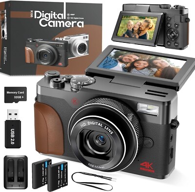 Digital Camera 4K 48MP 16X 3'' Video Camera For Youtube Photography Beginner