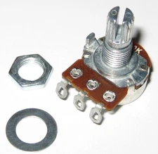 Audio (A) Taper 10k Ohm Potentiometer - 6mm (1/4") Shaft - 1/8 Watt 10000 Ohm