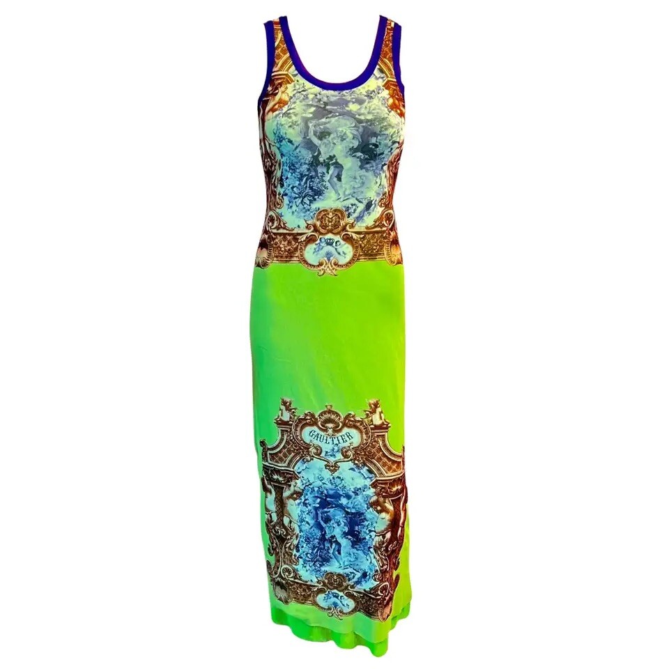 Jean Paul Gaultier Soleil S/S 2008 Vintage Logo Mesh Bodycon