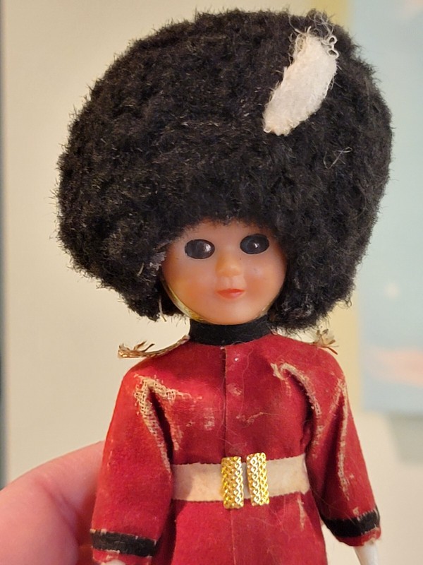Vintage plastic doll Royal Guard Beefeater 6 1/2" eyes open/close
