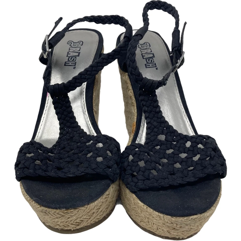 Brash Zapatos Negro Puntera Abierta Alpargata Mujer Talla 7  Foto 2 de 4