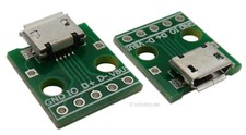 Micro USB Buchse mit Platine, 5 Kontakte Leit...