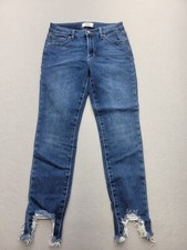 JBD Women's Jeans Size 26 Blue Skinny Medium Stretch Raw Hem Mid Rise