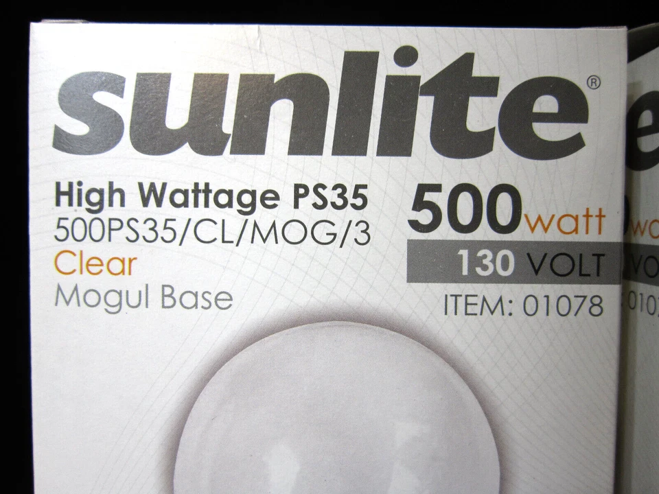 SUNLITE 500PS35/CL/MOG/3 500W 130V CLEAR Mogul Base LIGHT BULB 6500 Lumens - Image 2 of 4