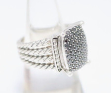 David Yurman Sterling Silver Diamond Wheaton Cocktail Ring Size 7