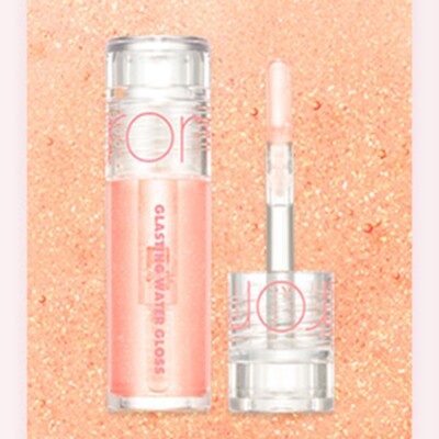 Rom&nd 05 Peach Sherbe Glasting Water Gloss MINI Portable Convenient Stylish Gif
