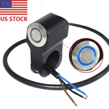 7/8" Motorcycle Handlebar Mount Horn Start Switch W/ Blue Light Momentary Action