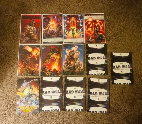 Eniac 1-4 Tankers 1-3 complete set Bad Idea Comics Caligulas  Promotion 