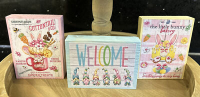 Stufentablett Regal Deko Rae Dunn inspiriert Holz Ostern Schilder 3er Set