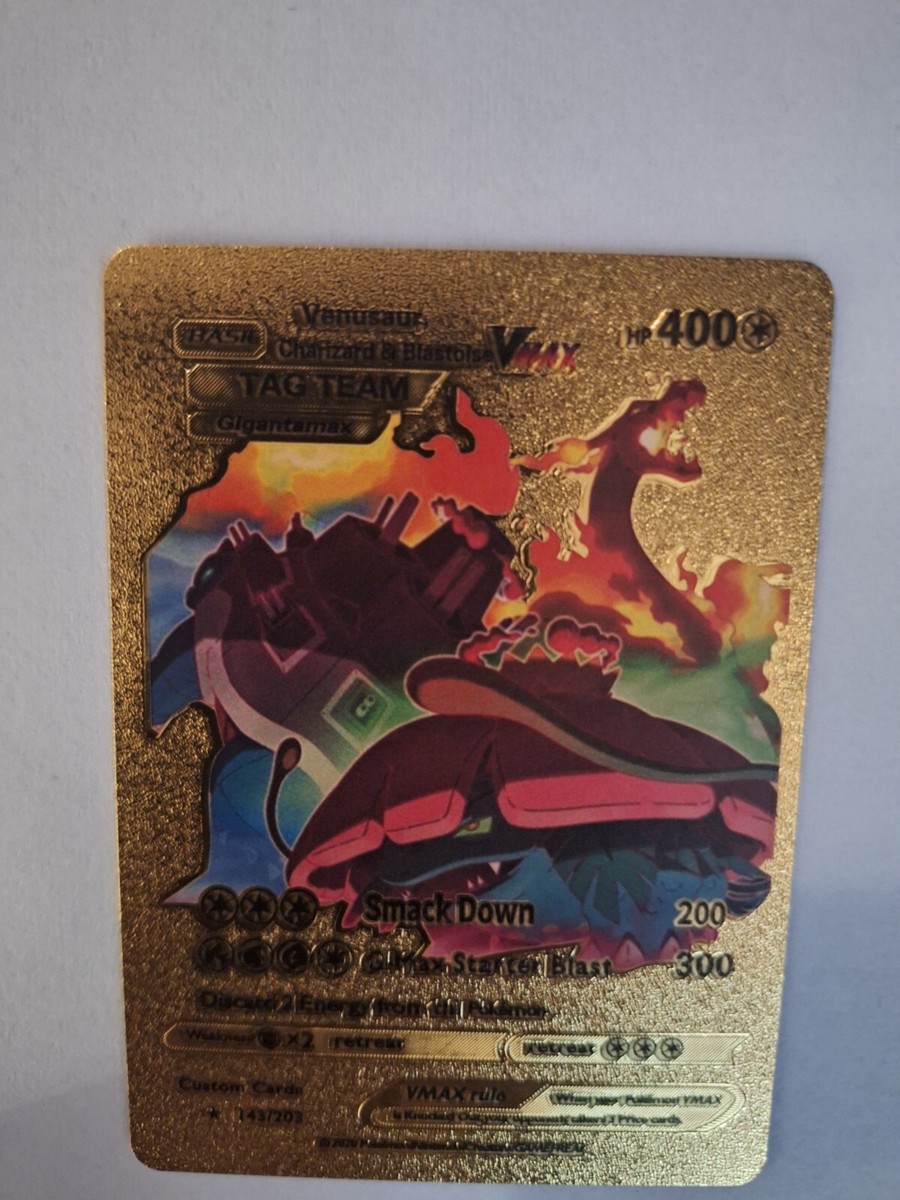 2020 Pokemon Charizard & Blastoise Venusaur VMax Tag Team Gold