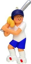 Softball Female Blonde Christmas Ornament Gift Stocking Stuffer Personalized