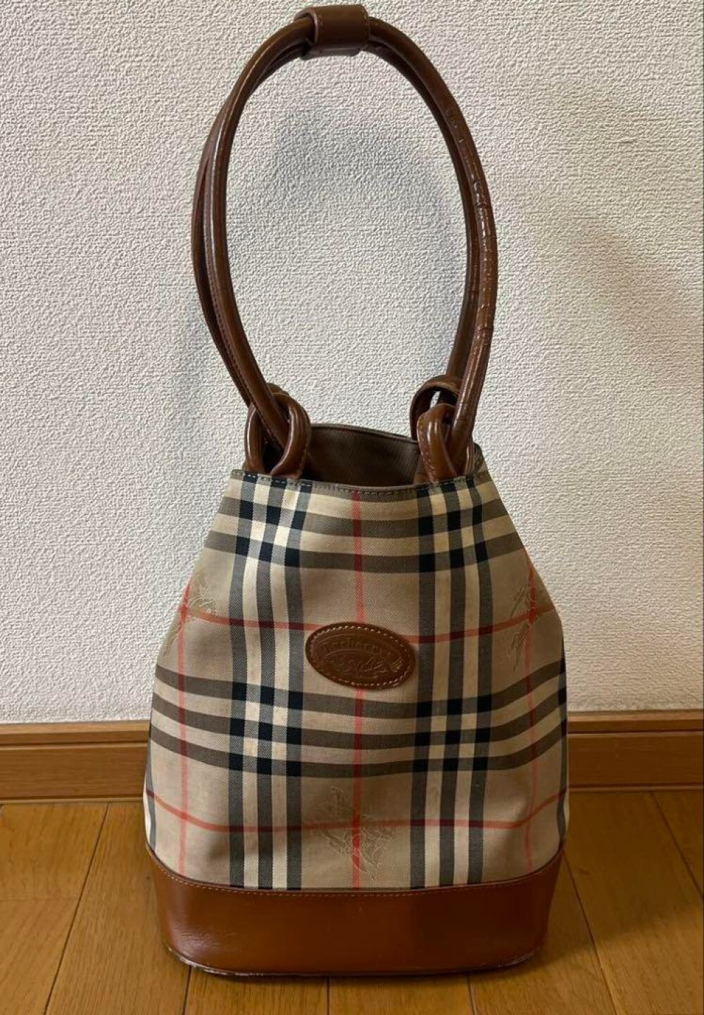 Burberry Shoulder Bag Nova Check Canvas Beige Authentic F09241363