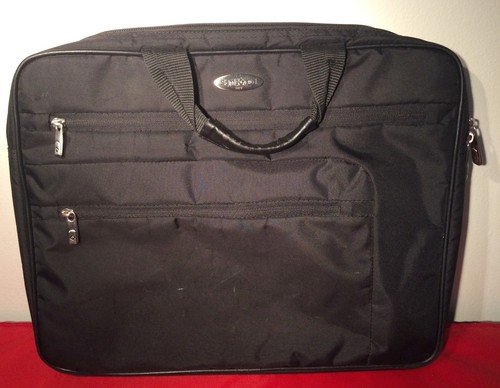 Black Nylon Briefcase Laptop Carry Case 