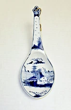 Canton Porcelain  Chinese Blue  Soup Ladle