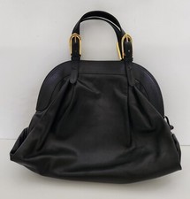 Vtg Susan Gail Original Genuine Leather Black Gold Handbag Made In Italy Purse