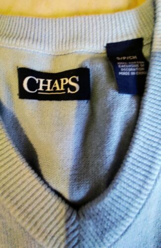 Mens Sweater - CHAPS Blue Long Sleeve V-Neck Sizes S - new - Picture 4 of 7