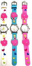 NEW GENEVA WHITE,TORQUOISE BLUE,FUCHSIA HOT PINK PRINCESS,HEART SILICONE WATCH